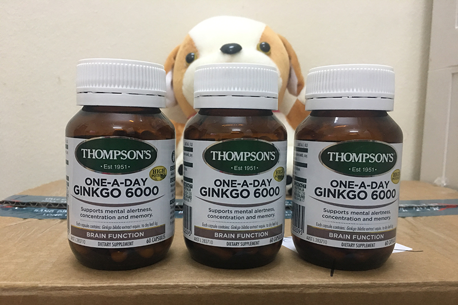 Viên uống Thompson Ginkgo 6000mg chứa thành phân của Bạch quả giúp máu huyết lưu thông tốt hơn