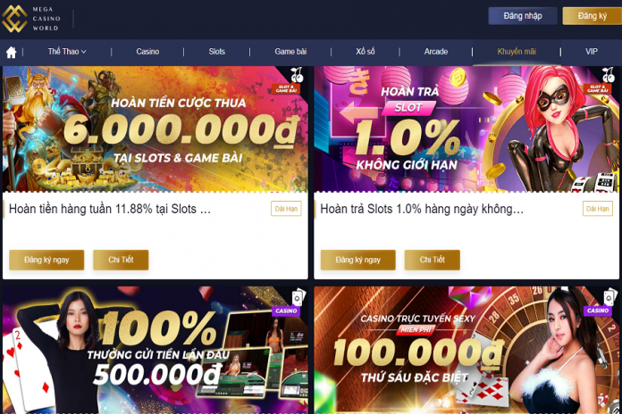 Mega Casino - Trang web cá cược hoàn tiền cho người lên đến 3 triệu đồng